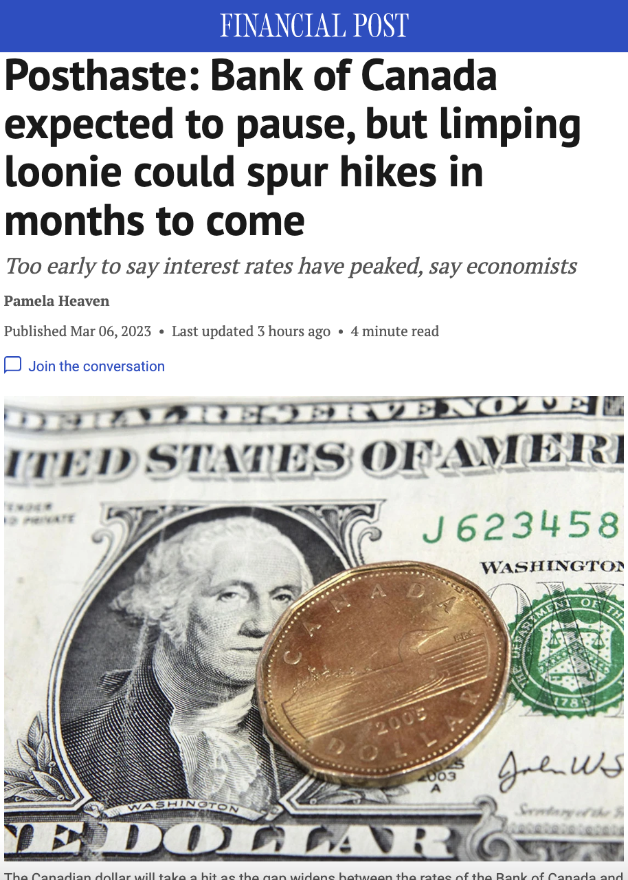 好消息！加拿大本周三几乎100%会暂停加息！但加元跌惨- 本地新闻- 加拿大新闻- 约克论坛