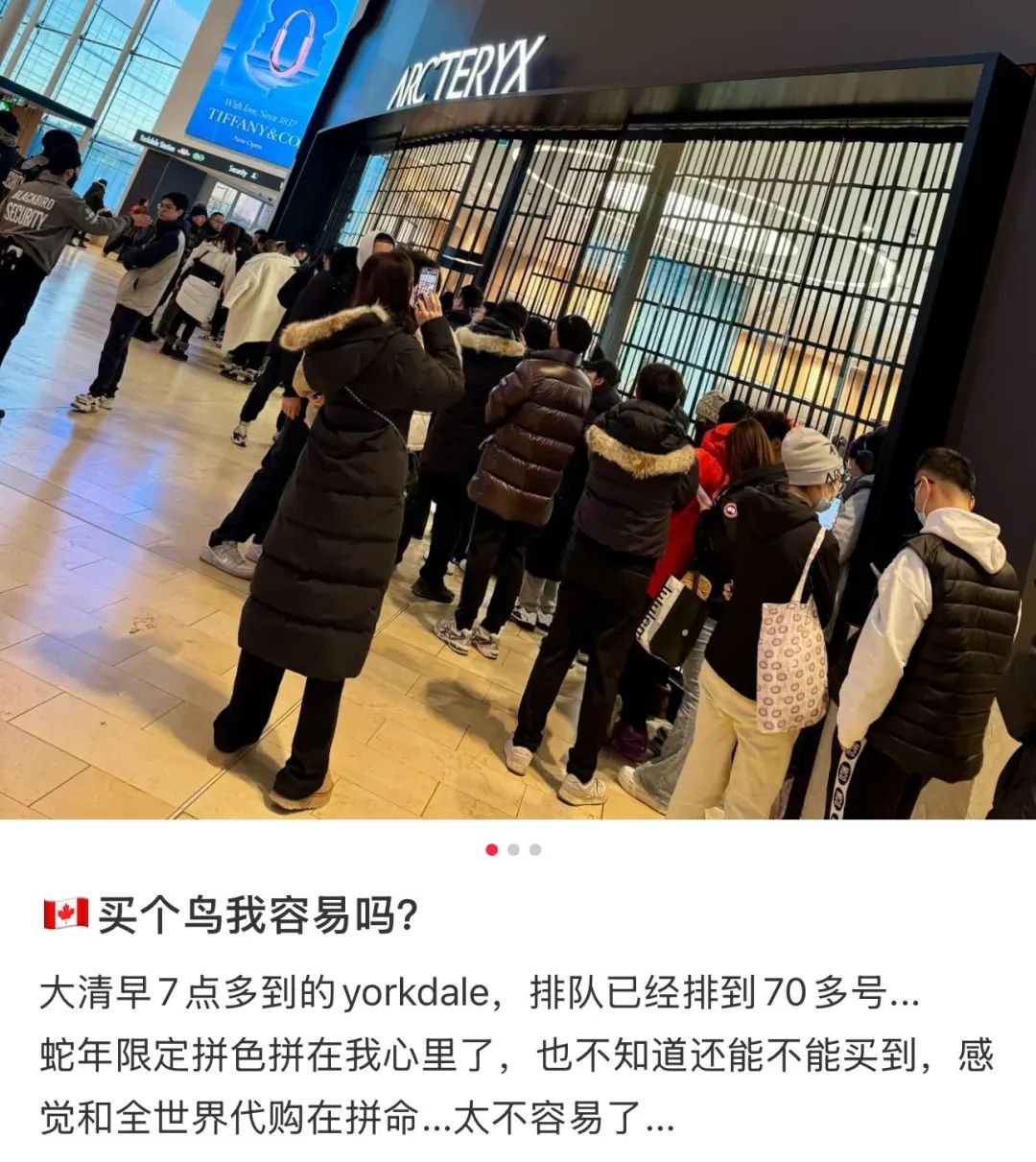 转手就赚这个数! 加拿大华人通宵排长队 始祖鸟新品疯抢 网友辣评: 像排泄物…